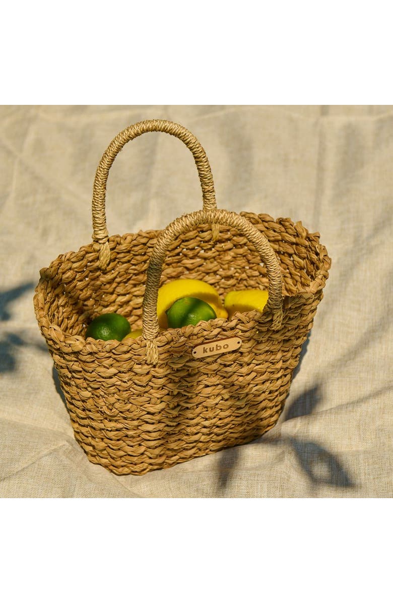 Kubo Seagrass Mini Woven Handbag, Alternate, color, Natural