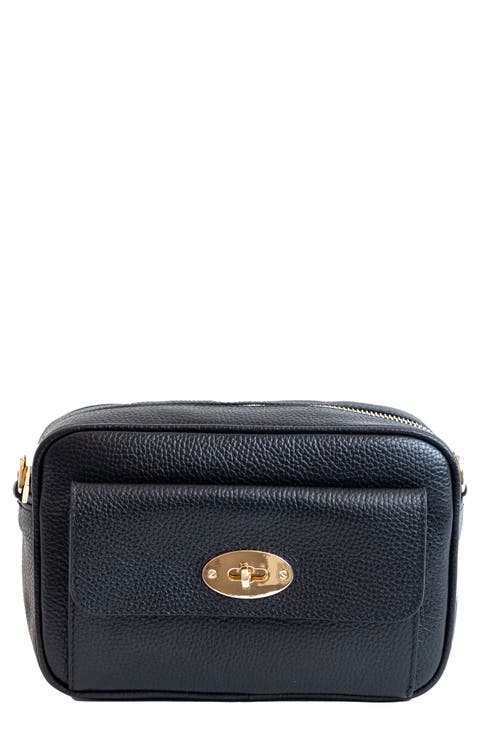 Leather Camera Crossbody Bag
