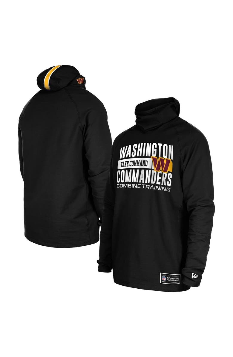 New Era Men's New Era Black Washington Commanders Functional Fandom Balaclava Helmet Stripe Tri-Blend Hoodie, Alternate, color, Black