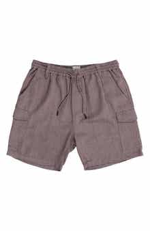 BURNSIDE Cotton & Linen Blend Cargo Shorts
