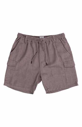 BURNSIDE Cotton & Linen Blend Cargo Shorts