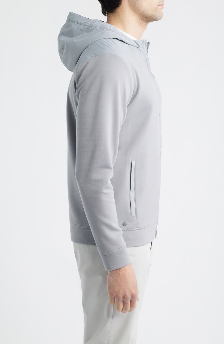 Peter Millar Crown Crafted Winsome Hybrid Hooded Jacket, Alternate, color, Gale Grey