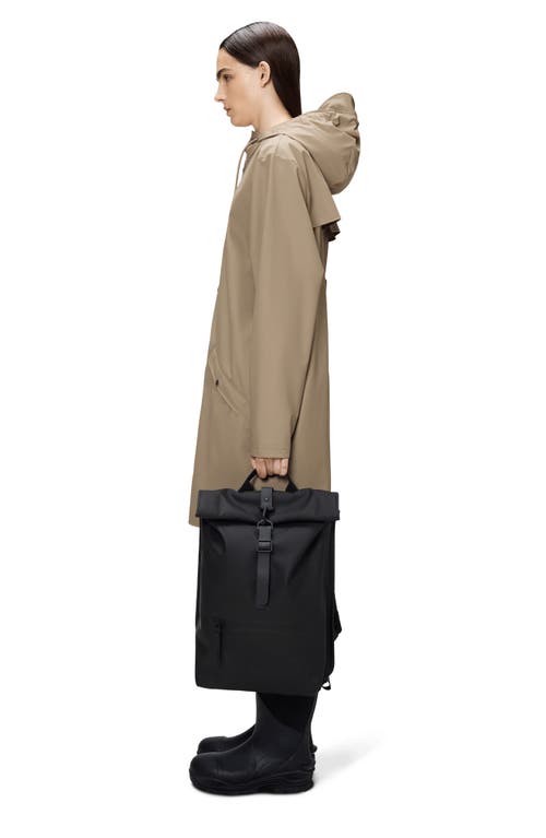 Rains Rolltop Waterproof Rucksack In Black