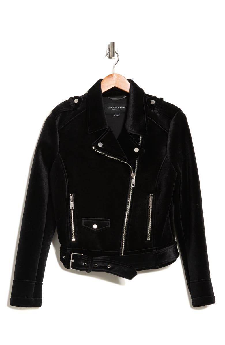 Andrew Marc Velvet Moto Style Jacket, Alternate, color,