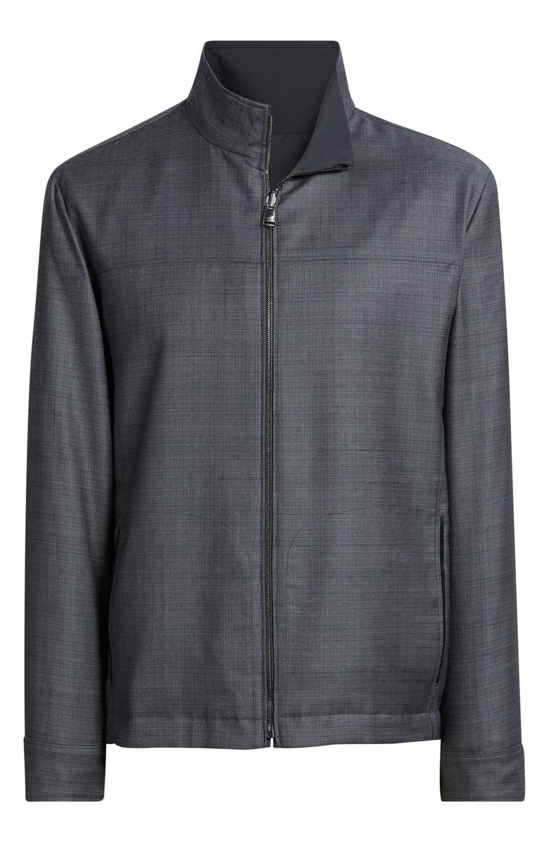 Canali Reversible Water Repellent Wool Jacket, Alternate, color, Charcoal