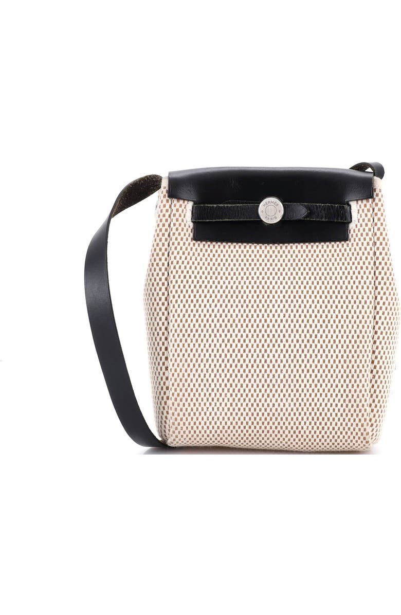 Pre-Owned Hermes Herbag Toile and Leather TPM, Main, color, Noir
