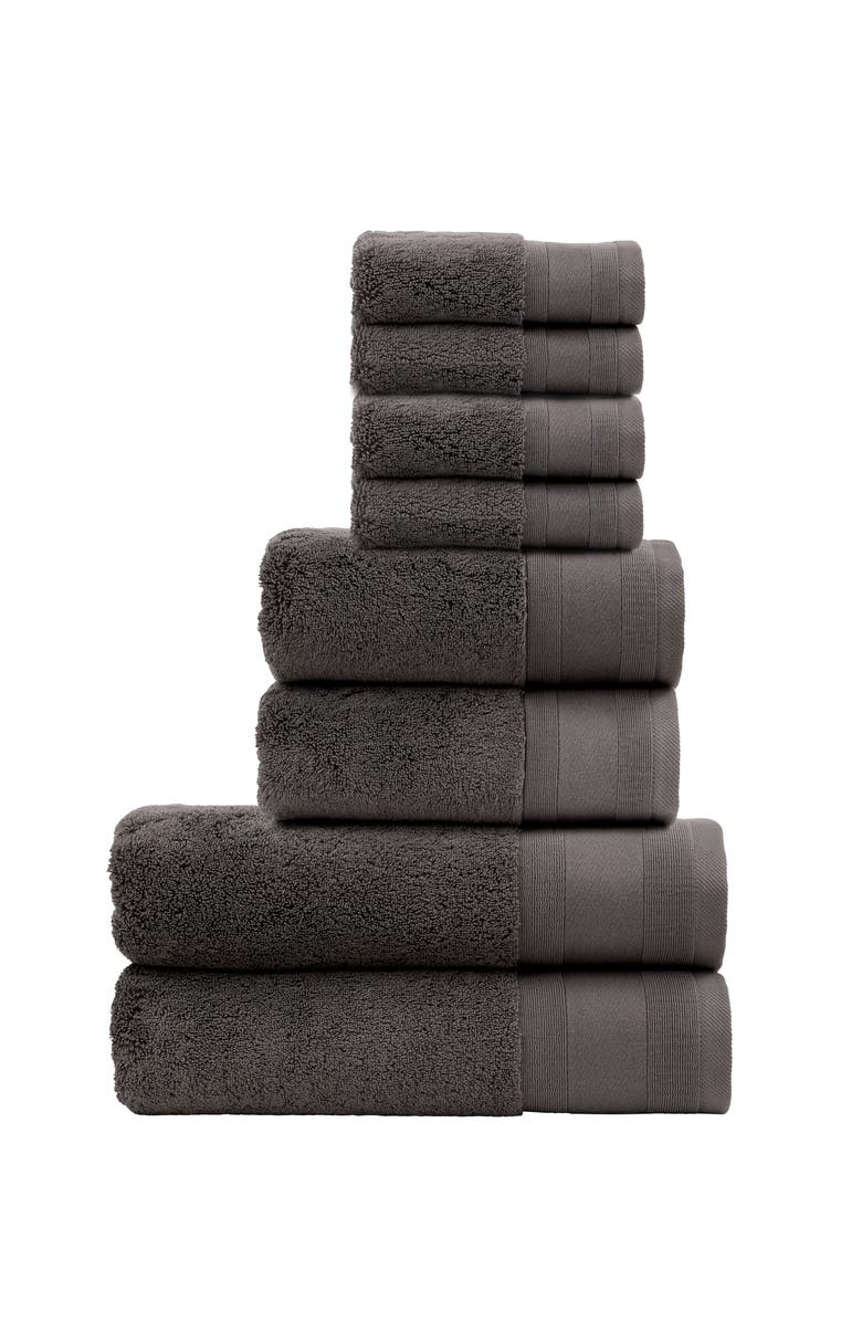 CHRISTY Signature Luxury 100% Turkish Cotton 8 Piece Towel Set, Main, color, Charcoal