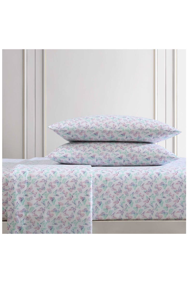 Butterfly Rainbow Sheet Set, Alternate, color, PASTEL PURPLE