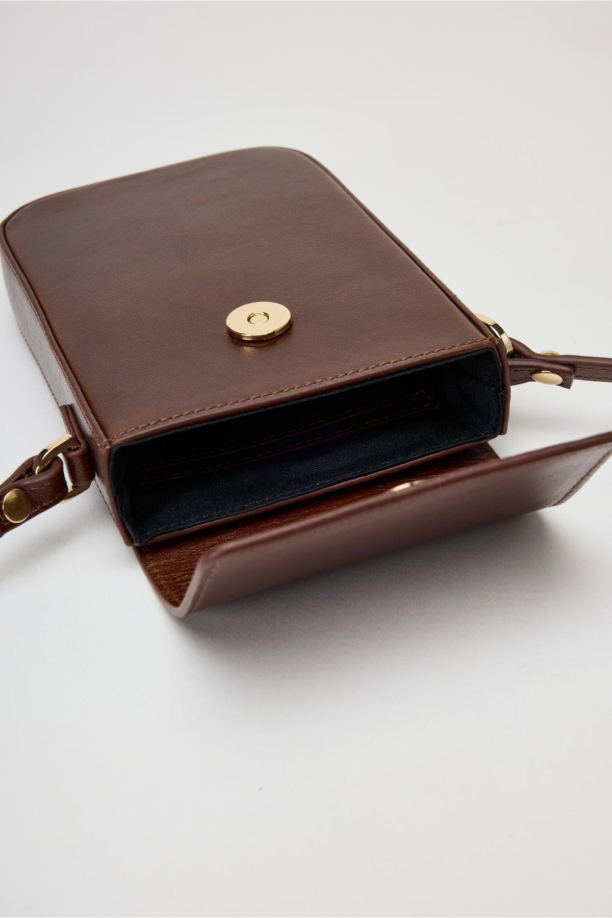 Ales Bassepi Leather Mini Crossbody Bag, Alternate, color, Brown
