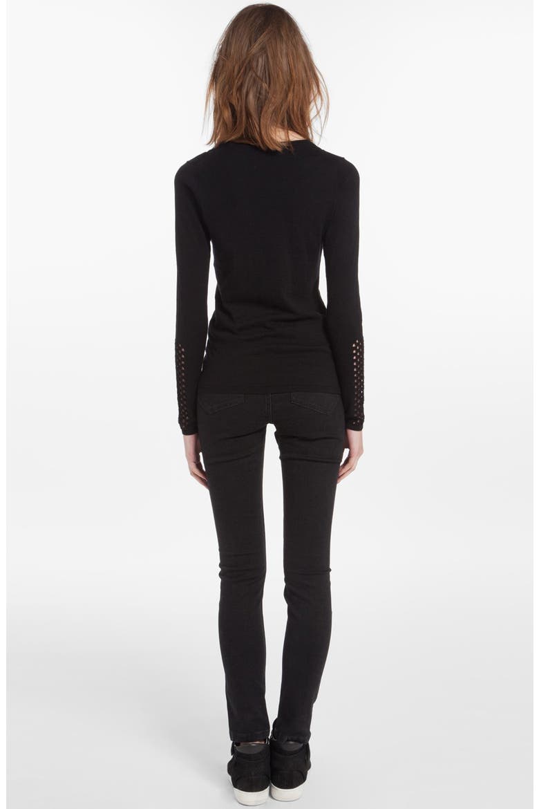 'Dramaturg' Perforated Sweater, Alternate, color, NOIR