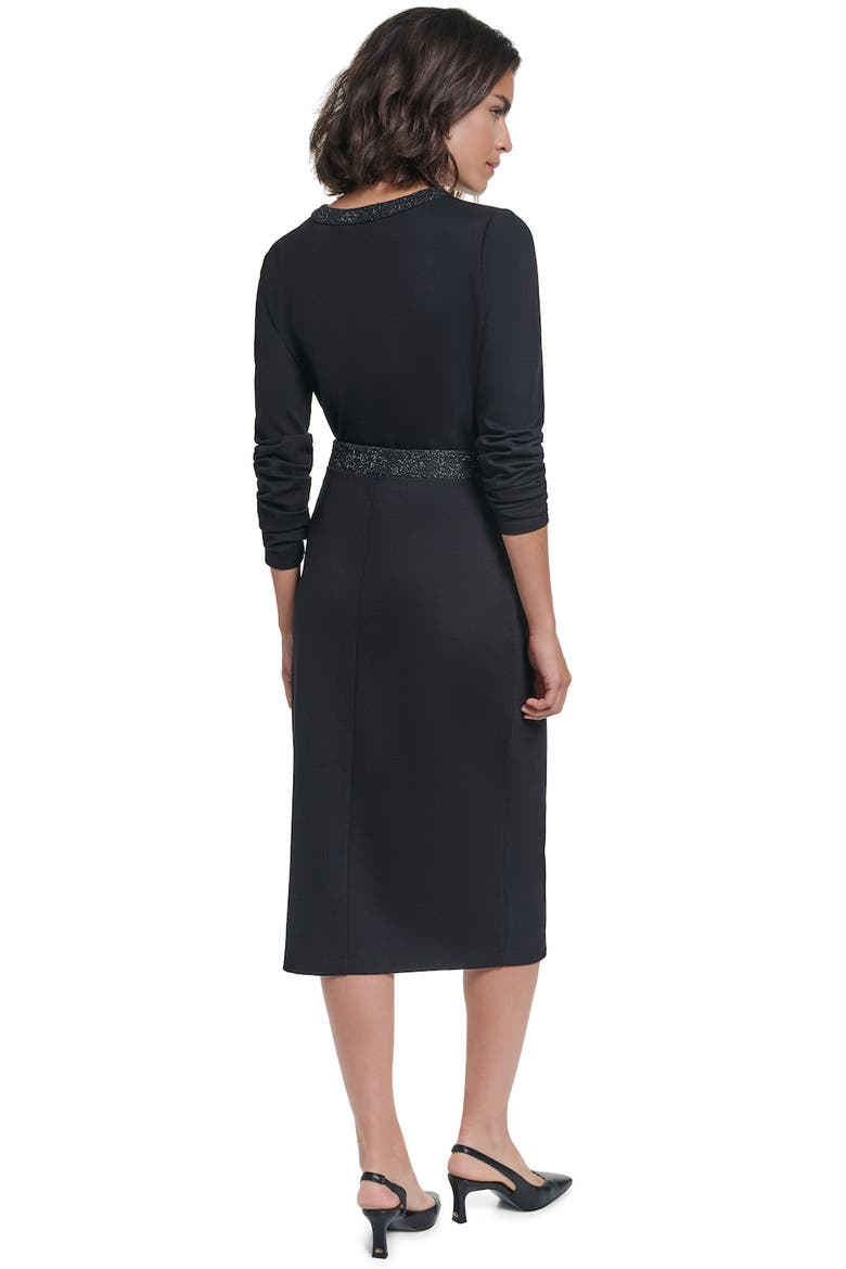 Stretch Knit Midi Skirt, Alternate, color, BLACK