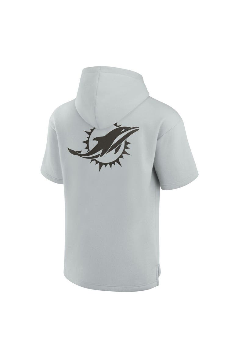 Unisex Fanatics Signature Gray Miami Dolphins Super Soft Fleece Short Sleeve Hoodie, Alternate, color, Gray