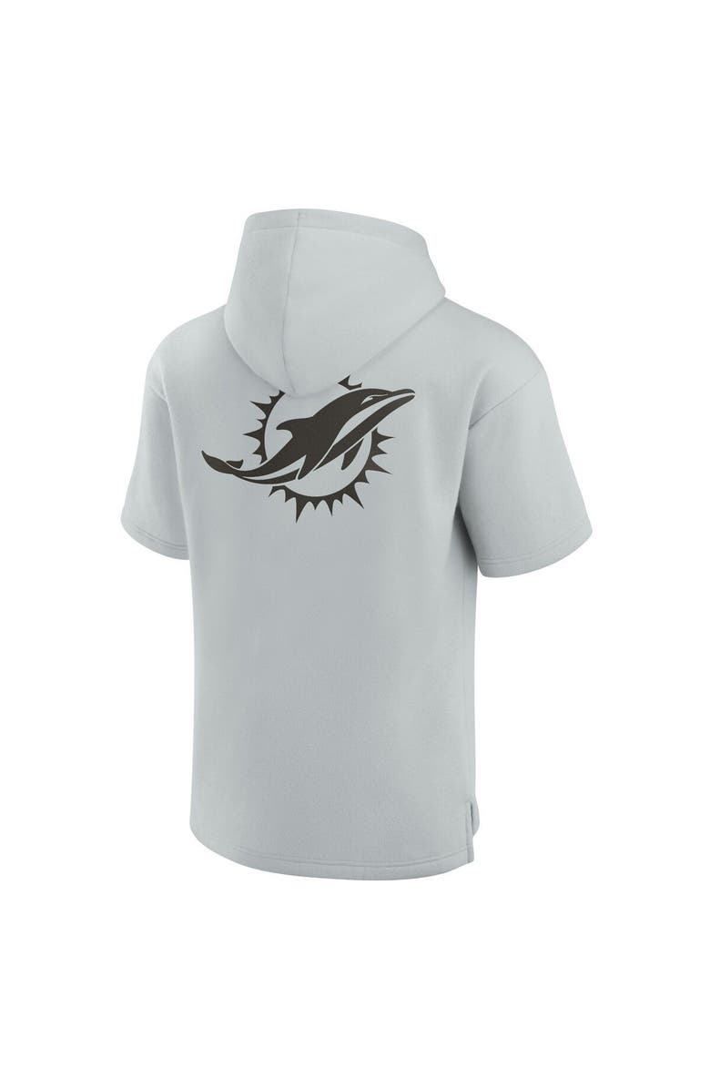 Fanatics Signature Unisex Fanatics Signature Gray Miami Dolphins Super Soft Fleece Short Sleeve Hoodie, Alternate, color, Gray