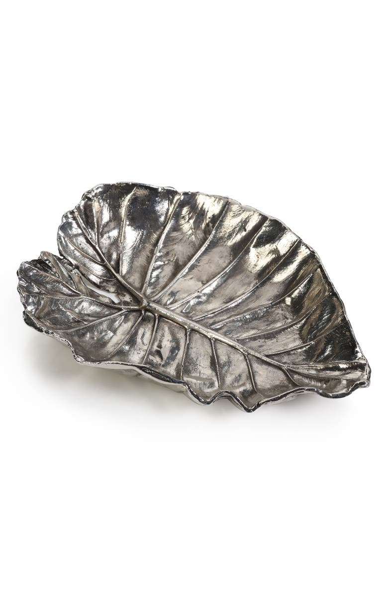 Zodax Quaking 6-Piece Leaf Display Trays, Main, color, Silver