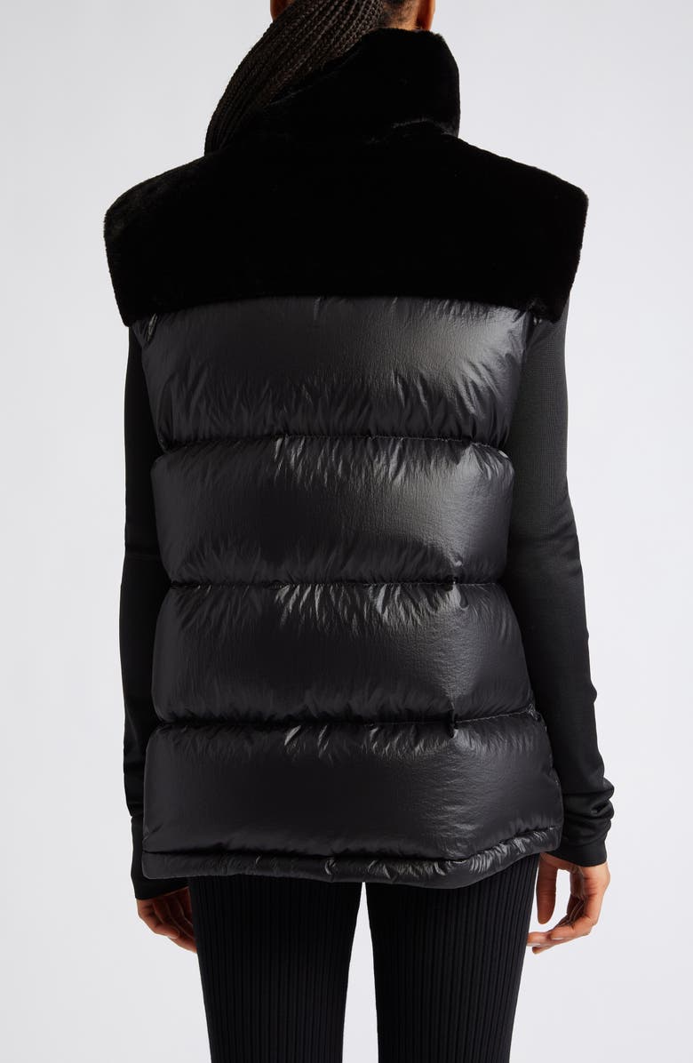 Moncler Lempa Down Puffer Vest with Faux Fur Trim, Alternate, color, 