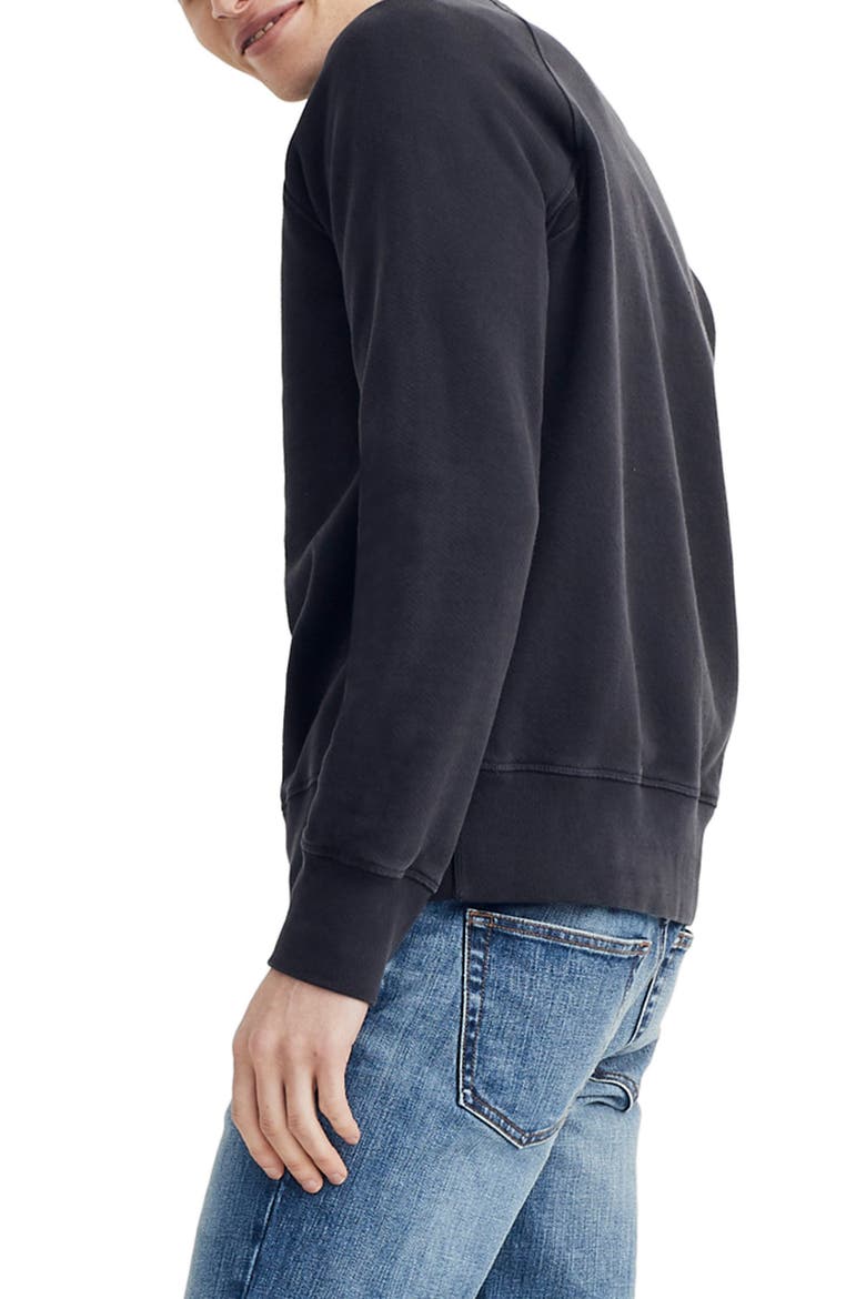 Garment Dyed Crewneck Sweatshirt, Alternate, color, BLACK COAL