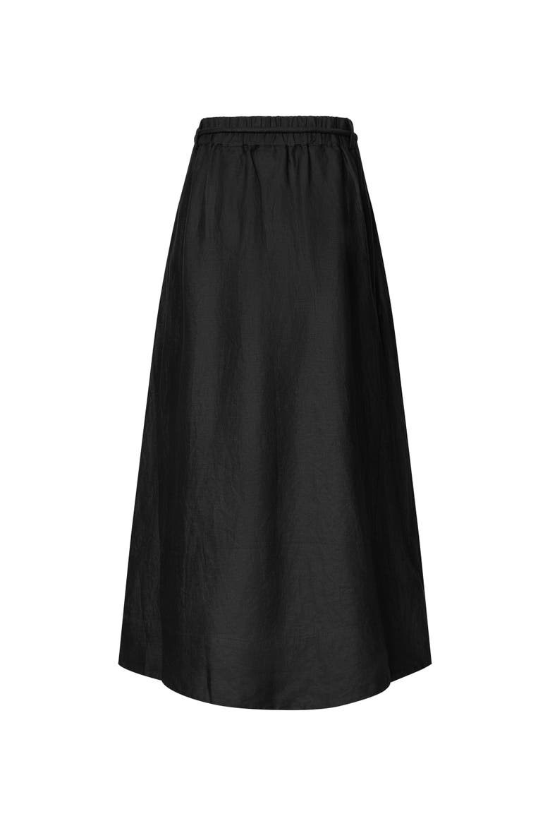 Masolenith Linen Maxi Skirt, Alternate, color, Black