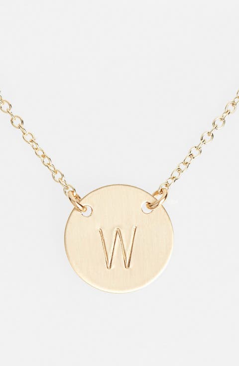 14k-Gold Fill Anchored Initial Disc Necklace