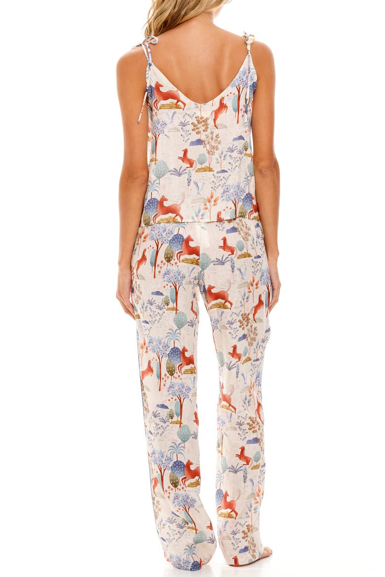 Amelie Equus Linen Pajamas, Alternate, color, BLUE