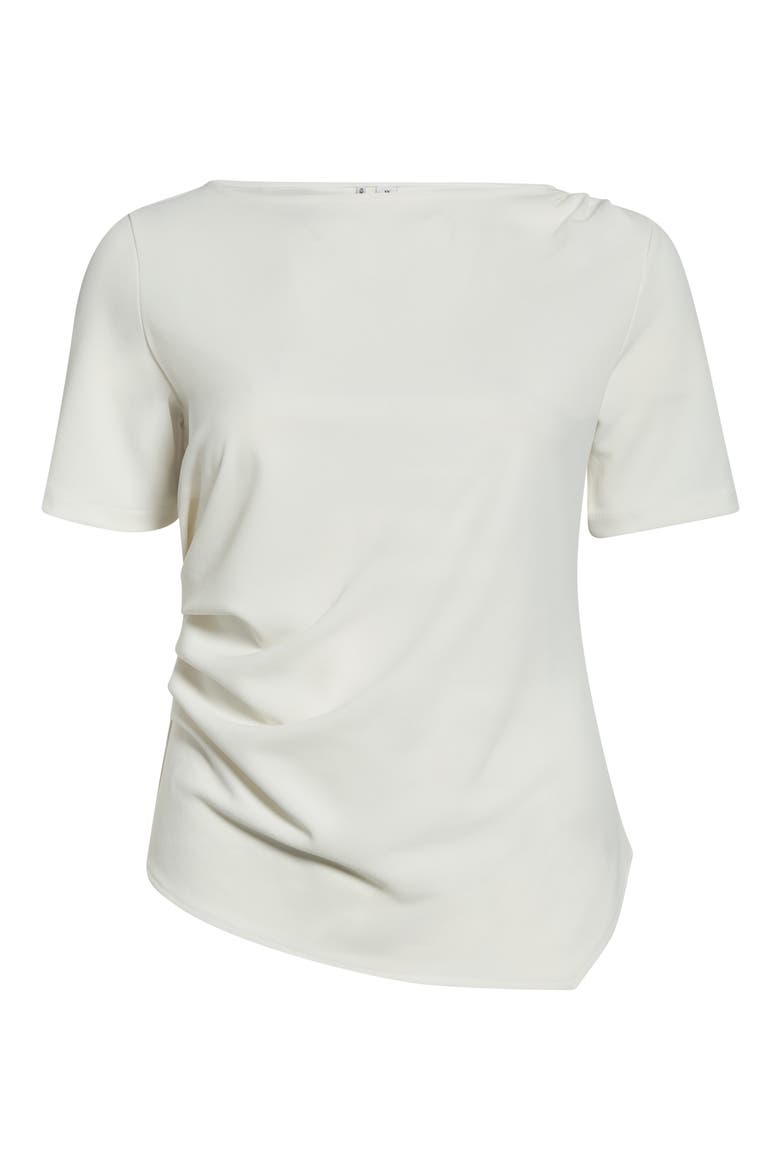 Asymmetrical Gathered T-shirt, Alternate, color, IVORY TOFU