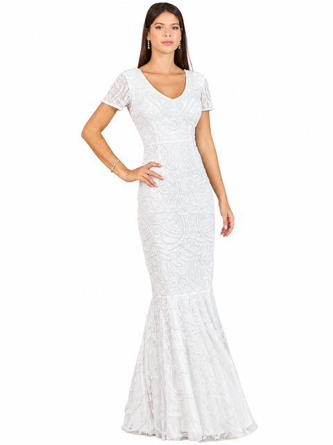 Cap Sleeve Beaded Wedding Gown