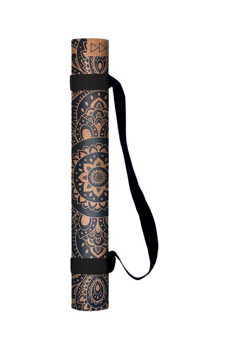 Yoga Design Lab Cork Yoga Mat 1.5mm, Alternate, color, Mandala Black
