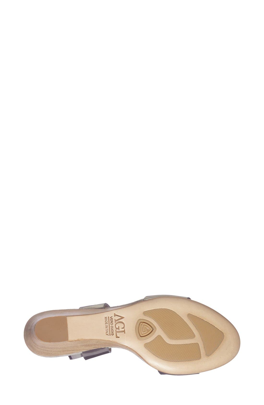 Ankle Wrap Wedge Sandal, Alternate, color, NICKEL