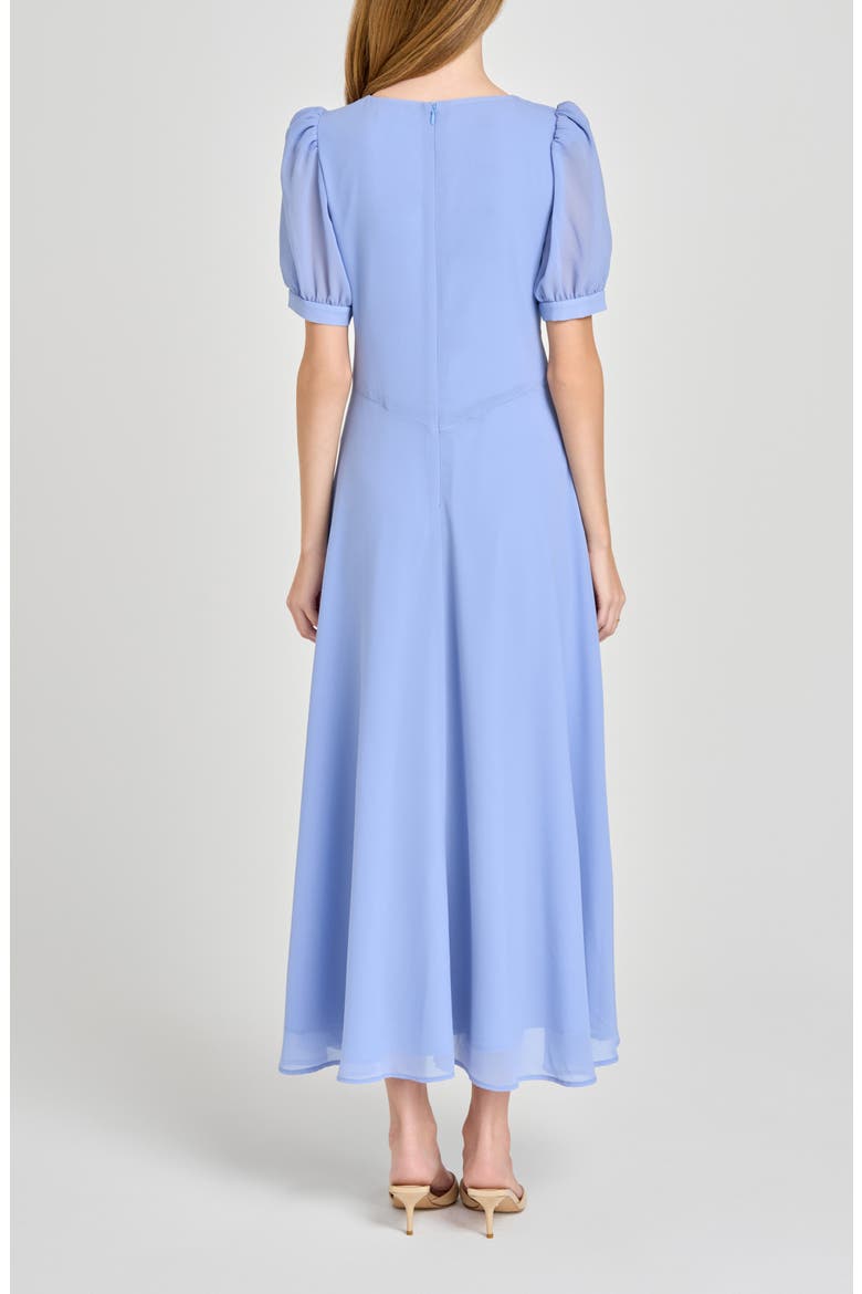 Juliana Short Sleeve A-Line Midi Dress, Alternate, color, CORNFLOWER