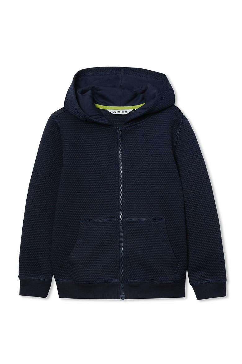 Boys Texture Knit Zip Up Hoodie, Main, color, Classic Navy