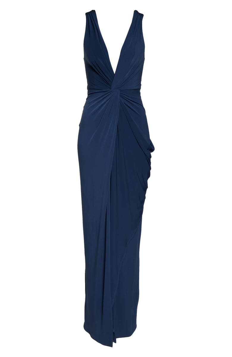 Katie May Leo Twist Front Column Gown, Alternate, color,