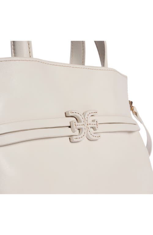 Sam Edelman Small Poppy Drawstring Leather Crossbody Bag In White