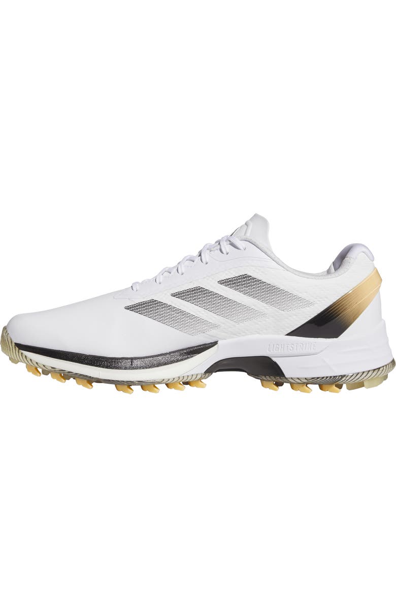 adidas Adizero ZG Waterproof Spikeless Golf Shoe, Alternate, color, White/ Black/ Yellow