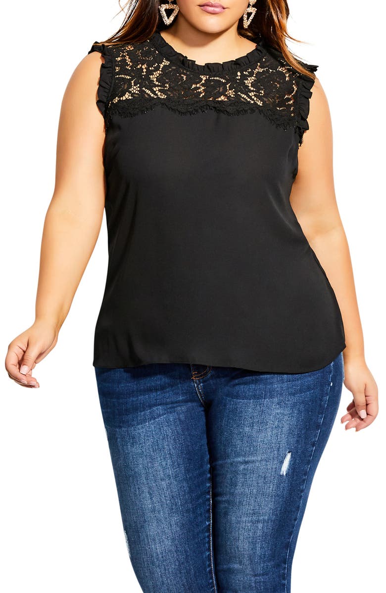 City Chic Angel Sleeveless Top, Main, color, 