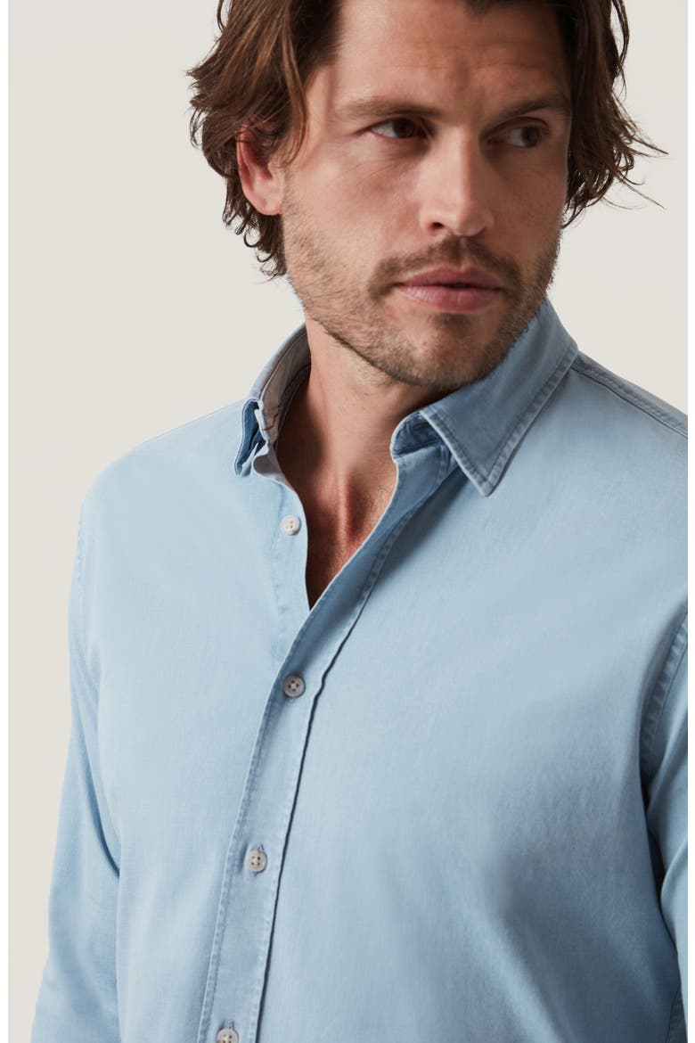 Faded Denim Button-Up Shirt, Alternate, color, BLEACH
