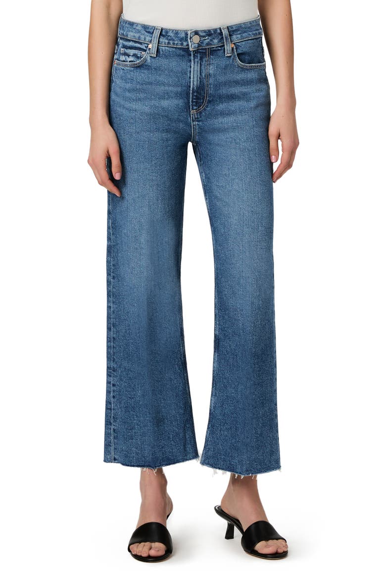 Leenah Raw Hem High Waist Ankle Wide Leg Jeans, Main, color, MOONCHILD