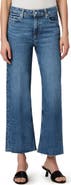 PAIGE Leenah Raw Hem High Waist Ankle Wide Leg Jeans