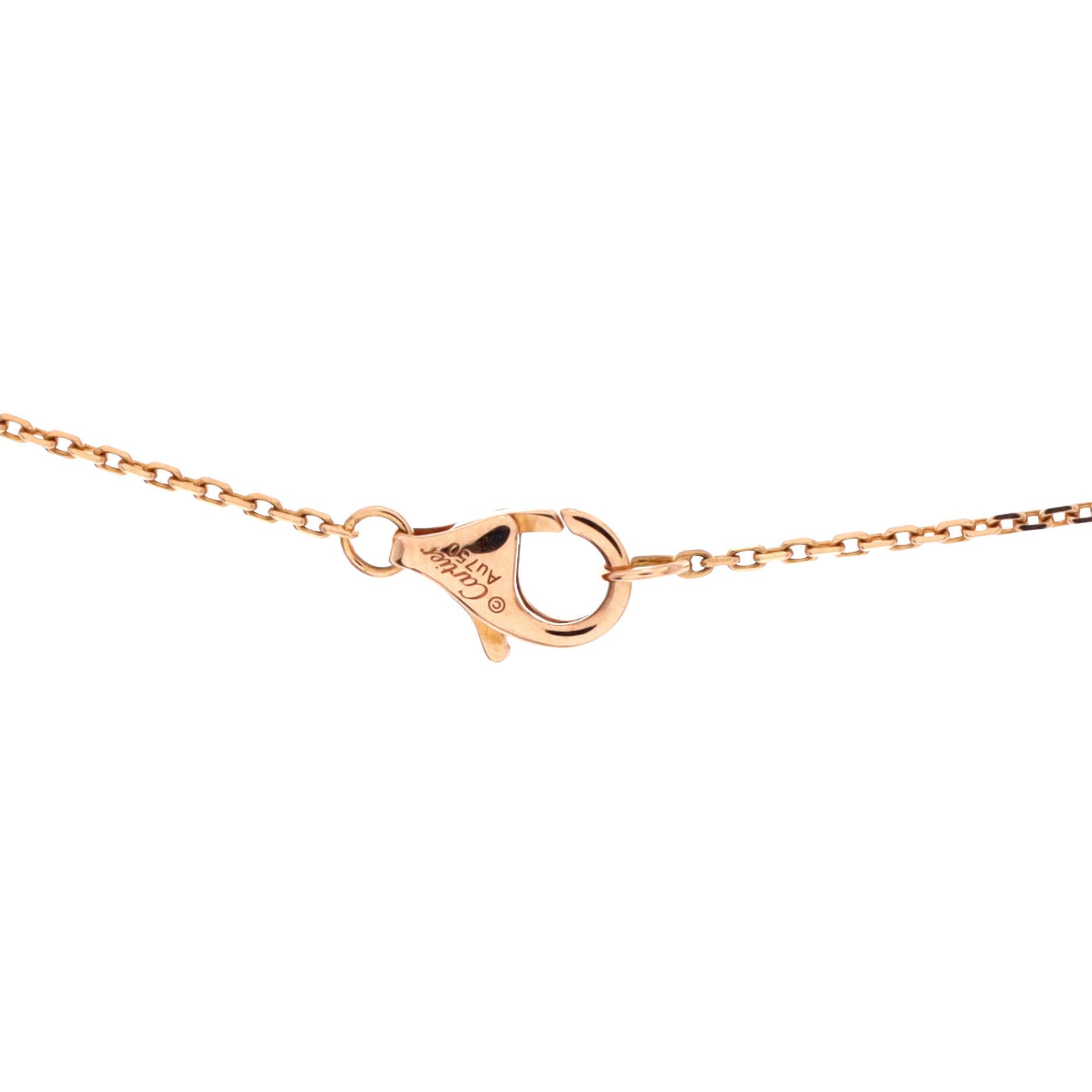 Amulette de Cartier Pendant Necklace 18K Rose Gold with Pink Opal and Diamond XS, Alternate, color, Metallic Gold