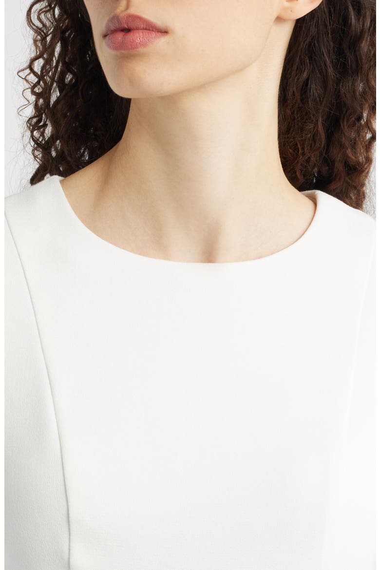 Button Detail Short Sleeve Fit & Flare Dress, Alternate, color, IVORY