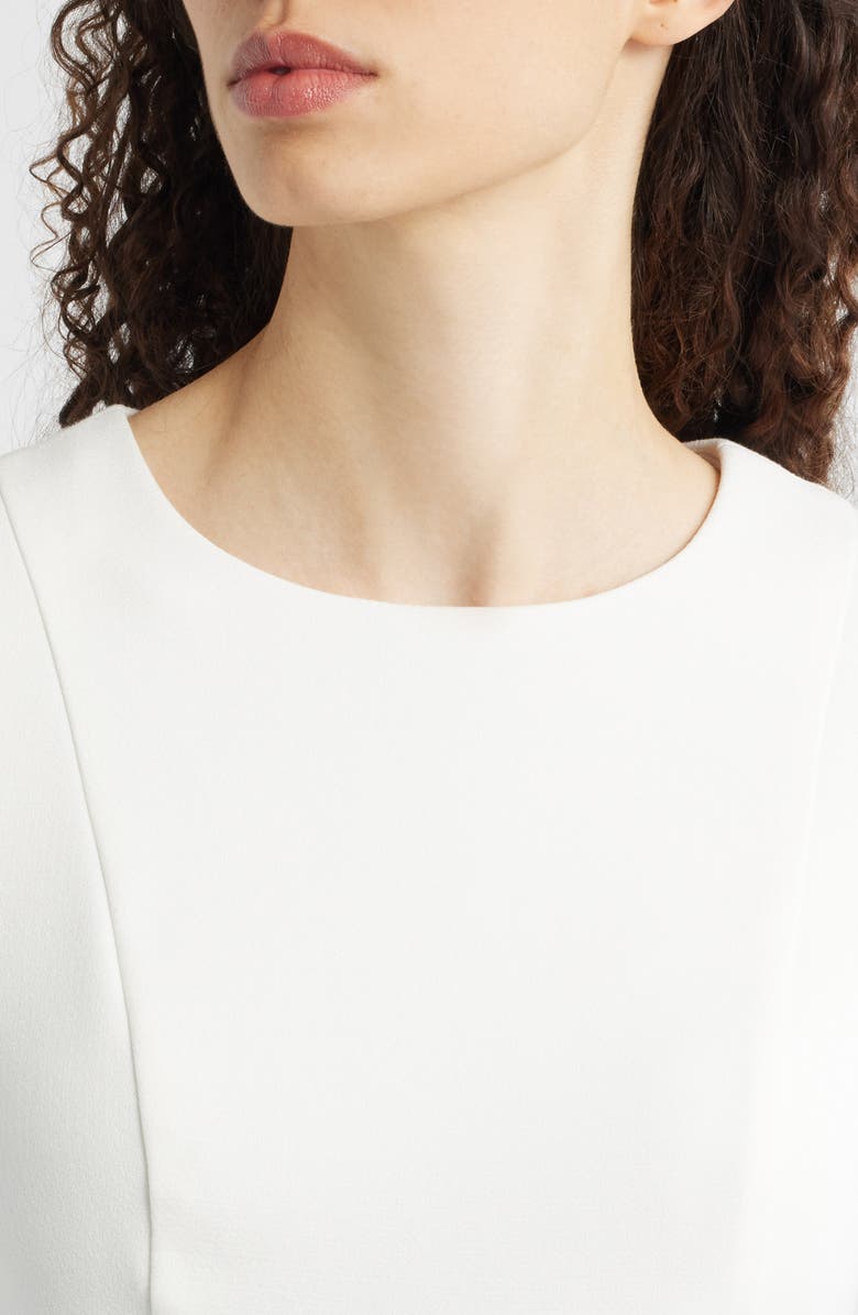 Eliza J Button Detail Short Sleeve Fit & Flare Dress, Alternate, color, Ivory