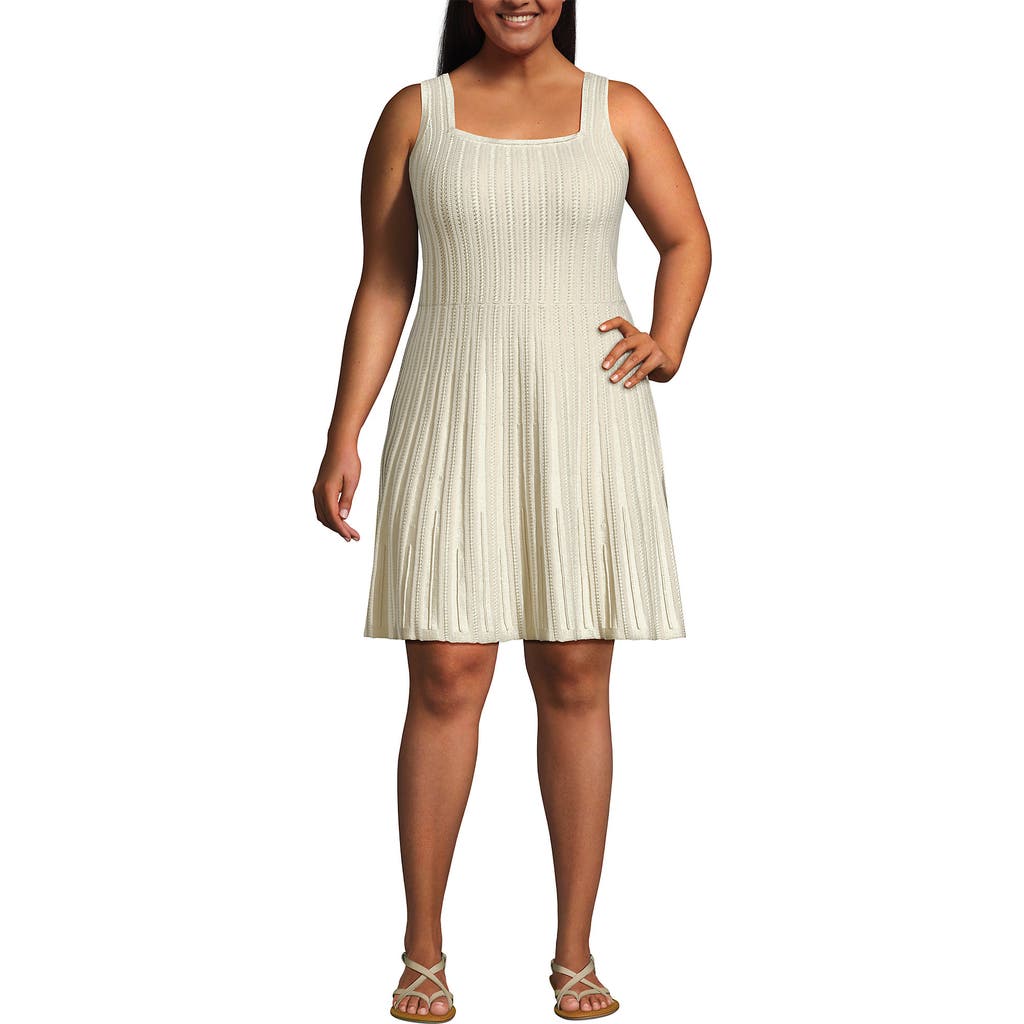 LANDS' END LANDS' END SQUARE NECK ABOVE KNEE SWEATER DRESS