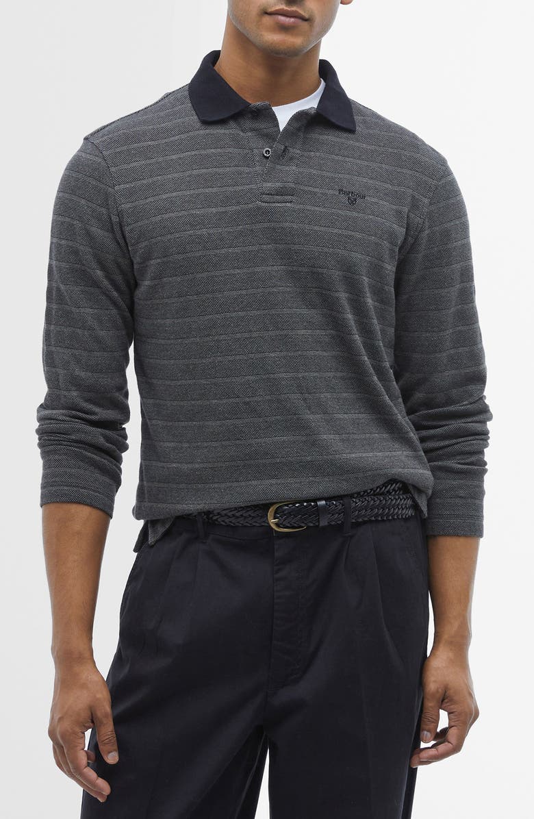 Barbour Cleveland Ribbed Long Sleeve Polo, Main, color,
