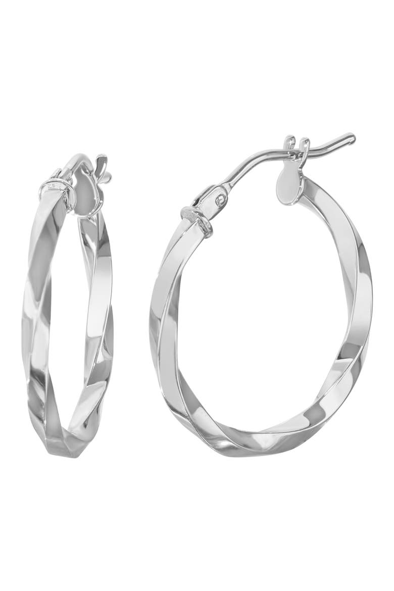 14K Hoop Earrings (Nordstrom Exclusive), Main, color, 14K WHITE GOLD