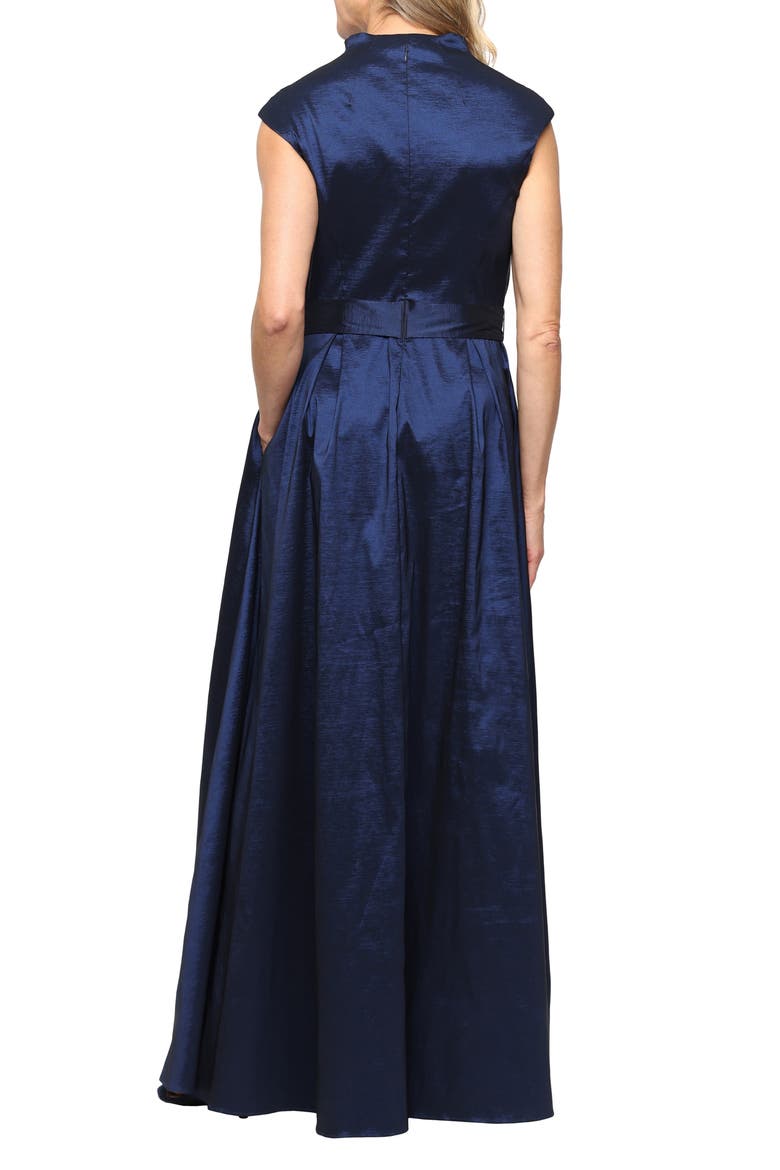 Stretch Taffeta Gown, Alternate, color, NAVY