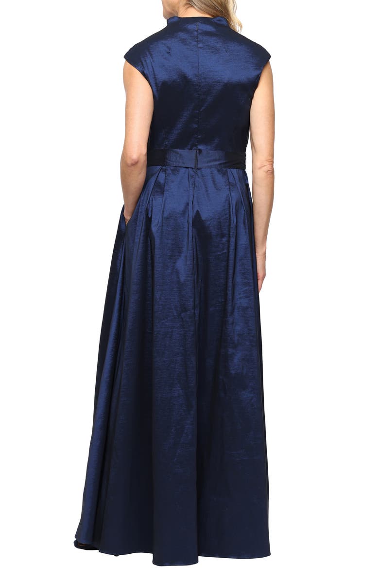 Alex Evenings Stretch Taffeta Gown, Alternate, color, Navy
