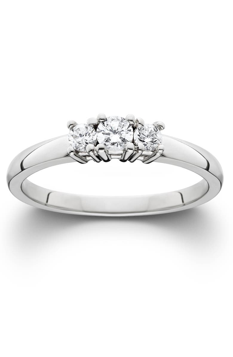 Bliss Diamond 1/4 Ct Three Stone Lab Grown Diamond Engagement Ring 10k Gold, Main, color, 10K White Gold