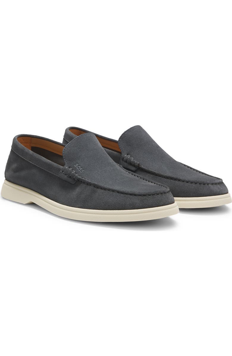 BOSS Sienne Moc Toe Loafer, Main, color, Dark Grey