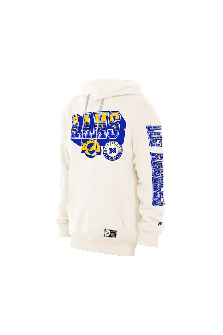 Men's New Era  Cream Los Angeles Rams Dune Dust Hoodie, Alternate, color, Cream