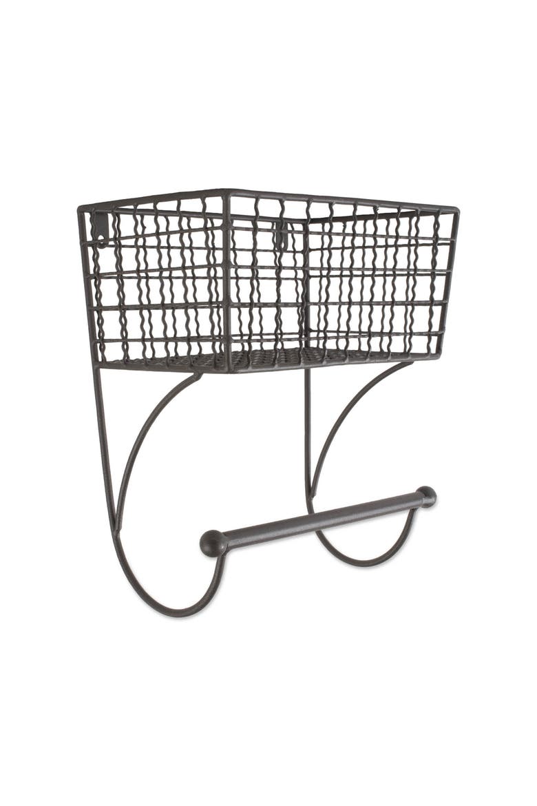 Farmhouse Metal Towel Rack, Main, color, Grey