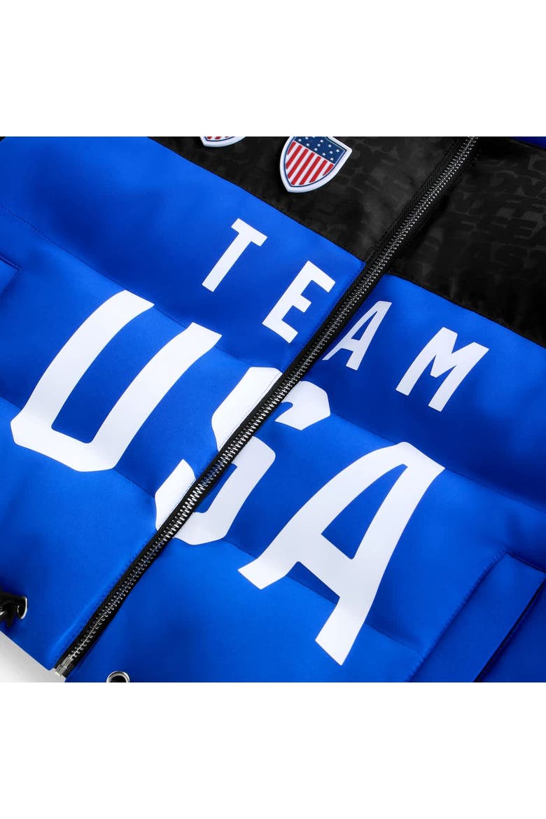 Women's Blue Team USA Cropped Puffer Jacket, Alternate, color, Blue
