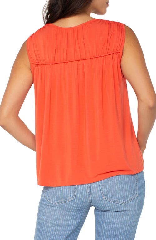Liverpool Los Angeles Shirred Sleeveless Knit Top In Orange